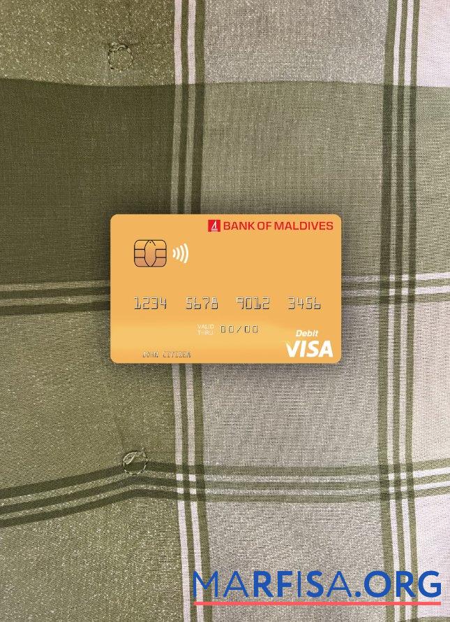 Realistic Maldives Bank of Maldives visa debit card photolook front template